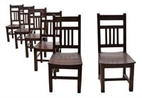 (6) COLONIAL STYLE TEAKWOOD SIDE CHAIRS