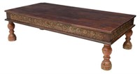 DUTCH COLONIAL STYLE CARVED TEAKWOOD COFFEE TABLE