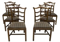 (6) CHIPPENDALE STYLE LADDERBACK CHAIRS