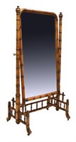 FAUX BAMBOO FRAMED CHEVAL MIRROR
