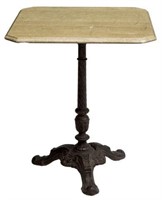 ANTIQUE FRENCH CAST IRON & MARBLE BISTRO TABLE