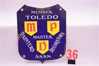 Porcelain sign "Toledo Master Painter Assn."