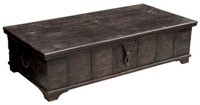 COLONIAL STYLE IRON STRAPPED TEAKWOOD DOWRY CHEST