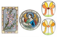 (4) ART NOUVEAU & RELIGIOUS STAINED GLASS PANELS