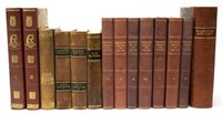 (14)DANISH RED & BROWN LEATHER BOUND LIBRARY BOOKS