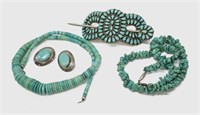 (6) LADIES ESTATE STERLING & TURQUOISE JEWELRY GRP