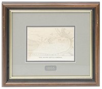 FRAMED MAP, "SAN JACINTO BATTLE-GROUND", 1856