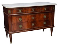 FRENCH LOUIS XVI STYLE MARBLE TOP COMMODE 20TH C