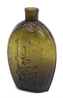 GLASS FLASK, "SUCCESS TO THE RAILROAD"