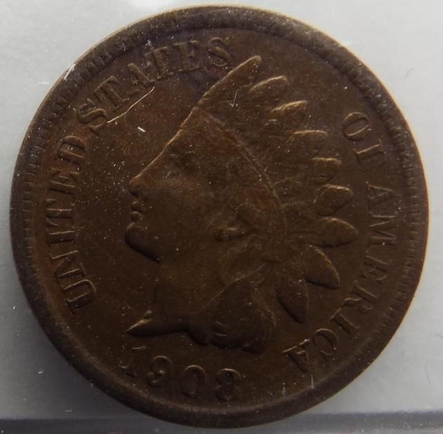 1908-S Fine Indian Head Cent (Front)