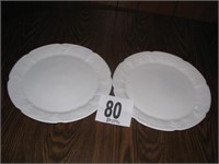 2 Milk glass serving plates