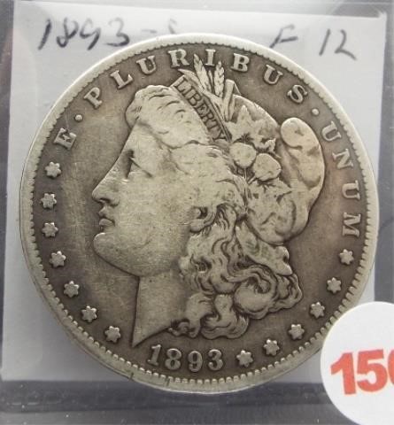 1893-S Fine Morgan Silver $1 (Key Date)