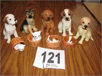 9 figurines - dogs &cats