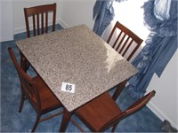 Marble top table & 4 chairs