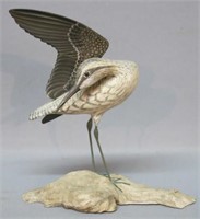 JEROME HOWES CARVED AND PAINTED SANDPIPER