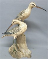 JEROME HOWES CARVING OF TWO SHOREBIRDS