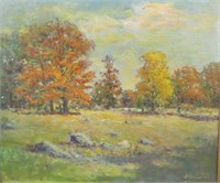 SIGNED OIL PAINTING OF FALL FOLIAGE