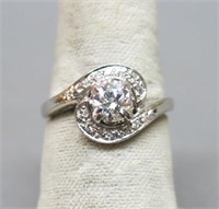 LADY'S 14KT WHITE GOLD AND DIAMOND RING