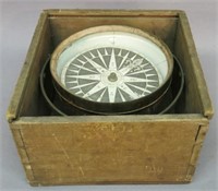 CASED DRY CARD COMPASS BY CHAS. HELFFRICHT; PHILA.