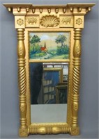 TWO SECTION GILT FRAMED MIRROR