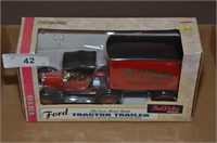 ERTL FORD 1918 TRACTOR TRAILER COIN BANK