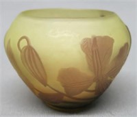 SMALL CAMEO GLASS VASE BY GALLE