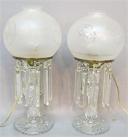TWO PAIRPOINT CUT CRYSTAL LAMPS