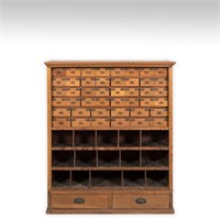 Oak Multi-Drawer Postal Filing Cabinet