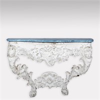 Victorian Console Table with Faux Marble Top