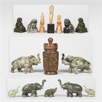 Group Hardstone Animals and Assorted Carvings
