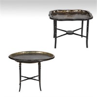Two English Lacquered Tray Tables
