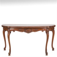 Carved French Flip Top Console Table