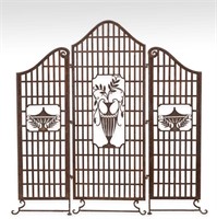 Three Panel Iron Urn Screen