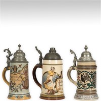 Three German Steins - Hauber and Reuther