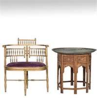 Victorian Chair & Moroccan Style Tray Top Table