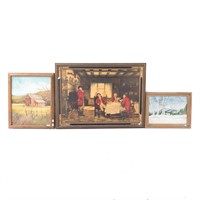 Three assorted framed artworks