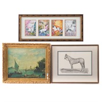 Three assorted framed artworks