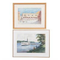 Two framed watercolors