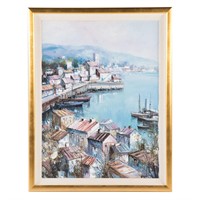 Blavis. View of a Port, oil on canvas