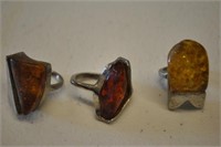 3 Vintage Antique Asian Rings