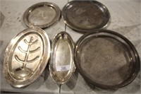 5 Silver Plated Trays