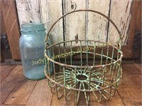 Old wire egg gathering basket
