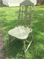 Old green paint kitchen chair
