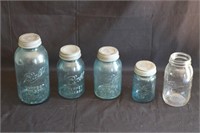 Vintage Blue Mason Ball Jars