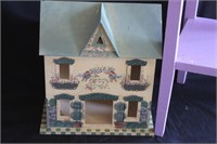 Dolls, Dollhouse and Lilac Accent Table