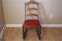 Child's Cane Seat Rocking Chair with Cushion