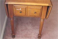 Wood End Table with Folding Sides