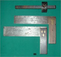 2 rosewood try squares & a marking gage