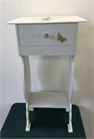 White Painted Wood 1 Drawer Nite Stand