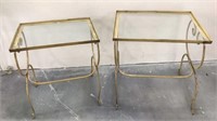 Pair of Glass Top Accent Tables